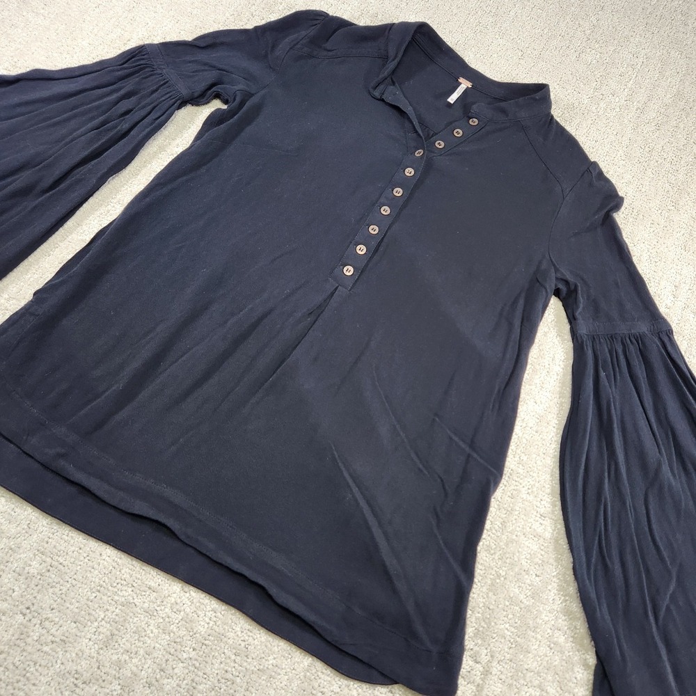Free People Shirt Women XS Easy Girl Bell Sleeve Tunic Top Boho Cowgirl Flare